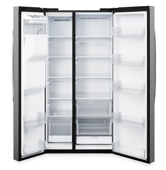 GE 36\" 28 Cu. Ft. Side-by-Side Refrigerator with Ice and Water Dispenser - Stainless Steel - GSS28NYYFS