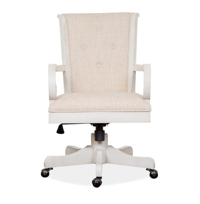 Milson 22.5" Upholstered Chair with Casters - Alabaster | Chaise rembourrée Milson de 22,5 po avec roulettes - albâtre
