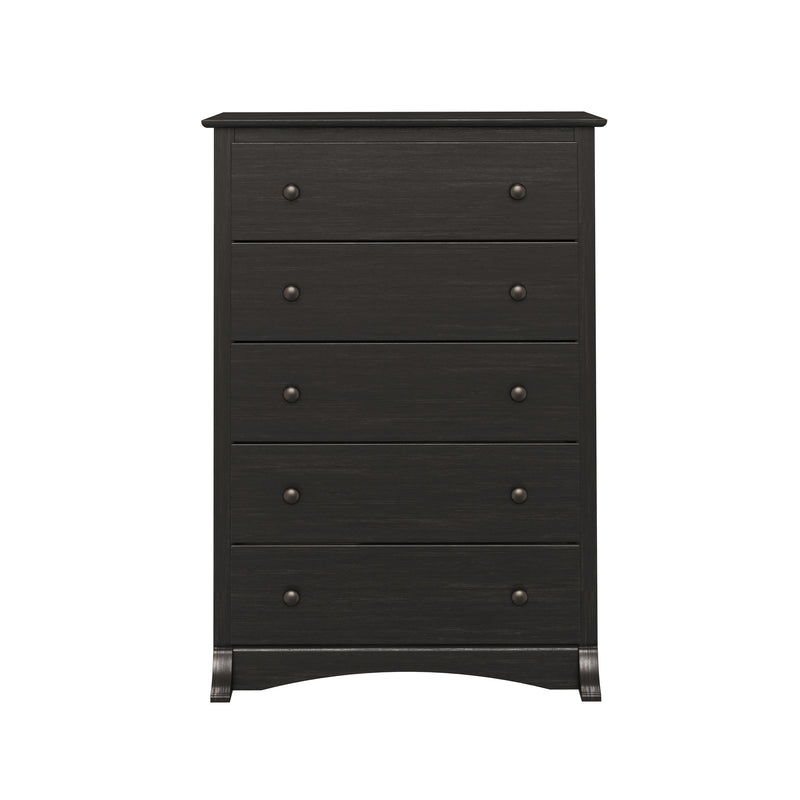 Jade 5-Drawer Chest - Washed Black - The Brick