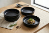 S&CO Gourmet Lisbon Set of 4 Black Stoneware Pasta Bowls | S&CO Gourmet Lisbon Ensemble de 4 Bols a Pates en Gres Noir