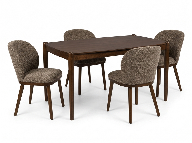 Ivy 5pc Dining Set with Table & 4 Chairs, 60\"W - Brown