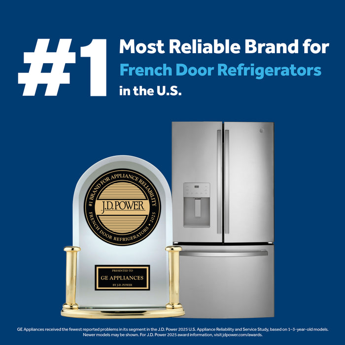 GE 36\" 26.7 Cu. Ft. French-Door Refrigerator - Black - GNE27JGMBB