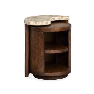 Jenkins 21.5" End Table with Stone Veener Top - Burnt Umber | Table de bout Jenkins de 21,5 po avec dessus en placages de pierre - terre d’ombre brûlée