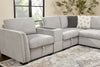 Vault 6-Piece Right-Facing Sectional with Sofa Bed Loveseat, Three Storage Chairs and Storage Chaise - Grey | Sofa sectionnel de droite Vault 6 pièces avec causeuse-lit, 2 fauteuils de rangement et fauteuil long de rangement - gris