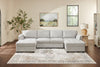 Vault 3-Piece Sectional with Sofa Bed Loveseat and Two Storage Chaises - Grey | Sofa sectionnel Vault 3 pièces avec causeuse-lit et deux fauteuils longs de rangement - gris