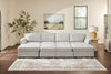 Vault 3-Piece Sectional with Sofa Bed Loveseat and Two Storage Chaises - Grey | Sofa sectionnel Vault 3 pièces avec causeuse-lit et deux fauteuils longs de rangement - gris