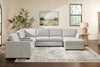Vault 6-Piece Right-Facing Sectional with Sofa Bed Loveseat, Three Storage Chairs and Storage Chaise - Grey | Sofa sectionnel de droite Vault 6 pièces avec causeuse-lit, 2 fauteuils de rangement et fauteuil long de rangement - gris