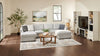 Vault 3-Piece Sectional with Sofa Bed Loveseat and Two Storage Chaises - Grey | Sofa sectionnel Vault 3 pièces avec causeuse-lit et deux fauteuils longs de rangement - gris
