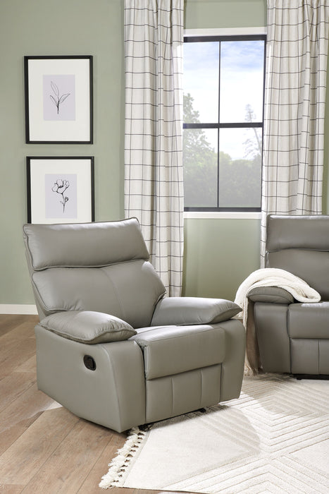 Matteo 42\" Genuine Leather Reclining Chair - Aviarah Grey