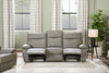 Matteo 88" Genuine Leather Reclining Sofa - Aviarah Grey | Sofa inclinable Matteo de 88 po en cuir véritable - gris Aviarah