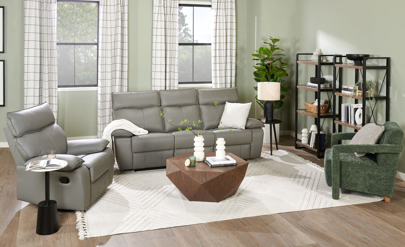 Matteo 42\" Genuine Leather Reclining Chair - Aviarah Grey