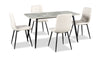 Arlo 5pc Dining Set with Table & 4 Grey Chairs, Sintered Stone & Metal, 55"W - Grey/Black | Ensemble de salle à manger Arlo 5 pièces en pierre frittée et métal avec table de 55 po (L) et 4 chaises grises - gris et noir