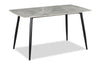 Arlo 7pc Dining Set with Table & 6 Grey Chairs, Sintered Stone & Metal, 55"W - Grey/Black | Ensemble de salle à manger Arlo 7 pièces en pierre frittée et métal avec table de 55 po (L) et 6 chaises grises - gris et noir