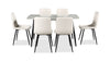Arlo 7pc Dining Set with Table & 6 Grey Chairs, Sintered Stone & Metal, 55"W - Grey/Black | Ensemble de salle à manger Arlo 7 pièces en pierre frittée et métal avec table de 55 po (L) et 6 chaises grises - gris et noir
