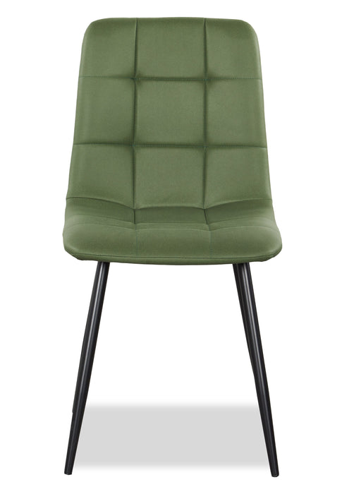 Arlo 5pc Dining Set with Table & 4 Green Chairs, Sintered Stone & Metal, 55\"W - Green & Grey/Black