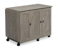 Brett 40.08” 3 Shelf Sewing and Craft Cart with Casters – Mystic Oak 
