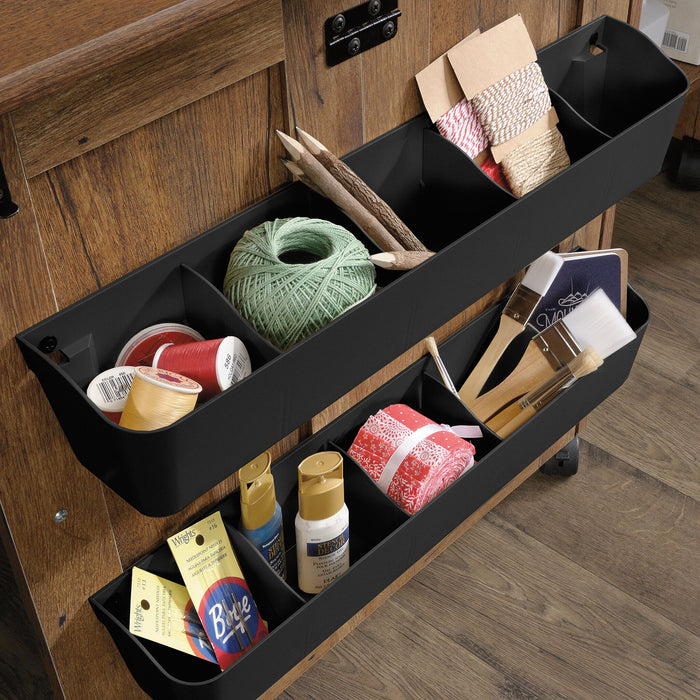 Brett 40.08” 3 Shelf Sewing and Craft Cart with Casters – Vintage Oak