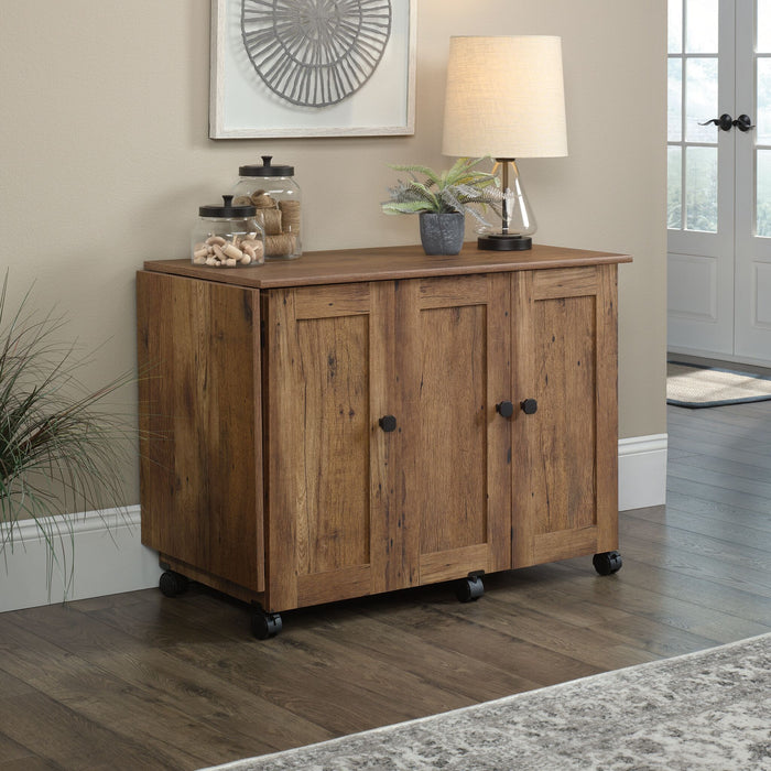 Brett 40.08” 3 Shelf Sewing and Craft Cart with Casters – Vintage Oak