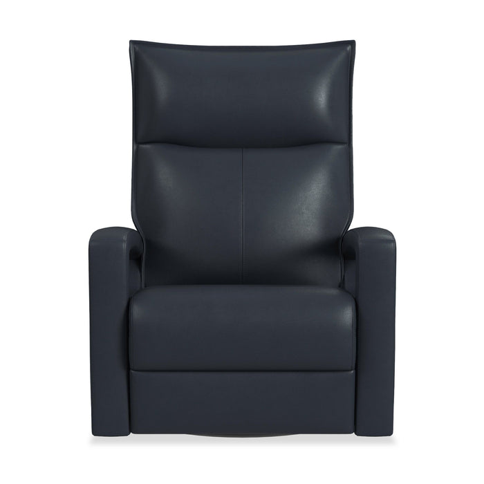 Carlos 31\" Top-Grain Genuine Leather Power Reclining Chair with Glider and Swivel – Blue  