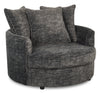 Made in Canada Sofa Lab Customizable Cuddler 48\" Fabric Accent Chair – Plush Charcoal 