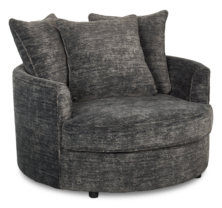 Made in Canada Sofa Lab Customizable Cuddler 48\" Fabric Accent Chair – Plush Charcoal 