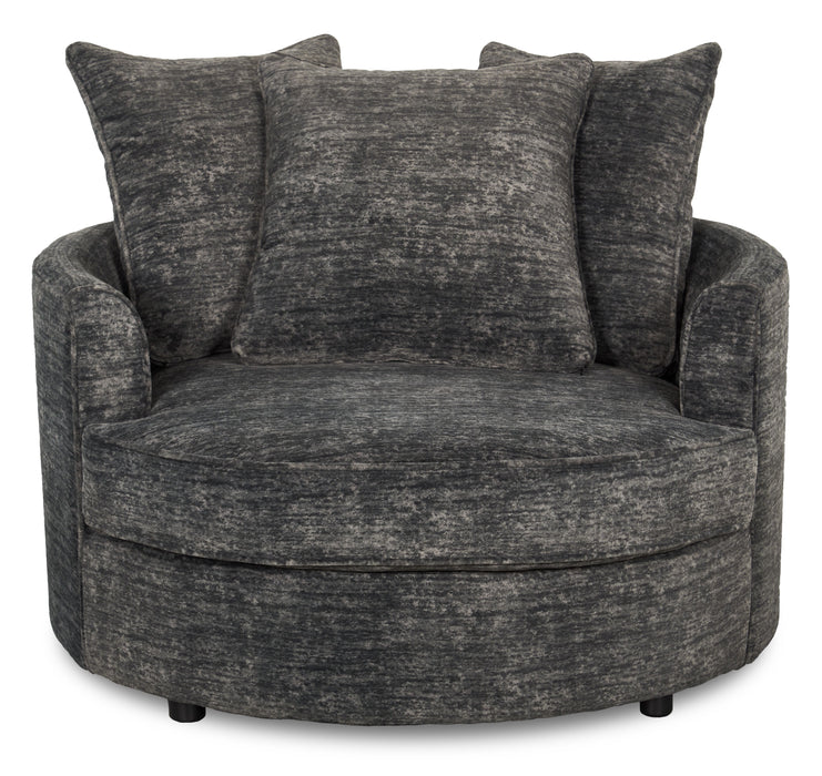 Made in Canada Sofa Lab Customizable Cuddler 48\" Fabric Accent Chair – Plush Charcoal 