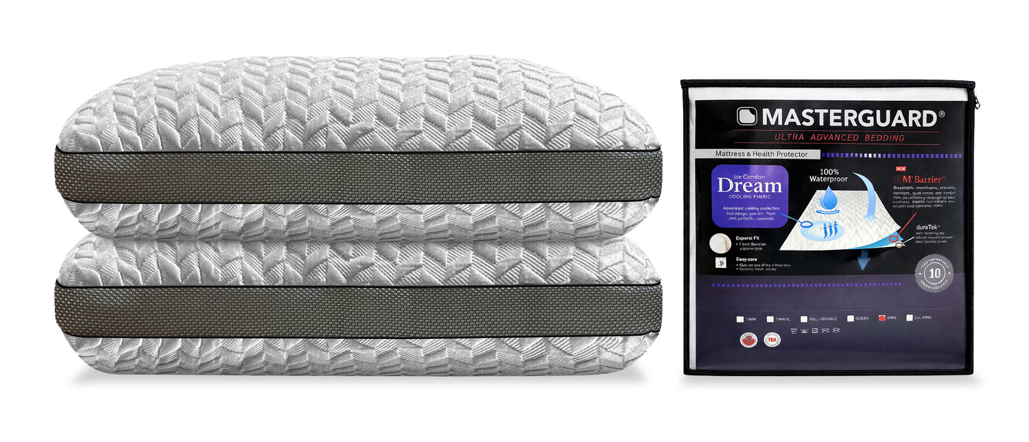 Masterguard Padding Masterguard® Dream™ King Mattress Protector with 2 King Pillows - The Brick