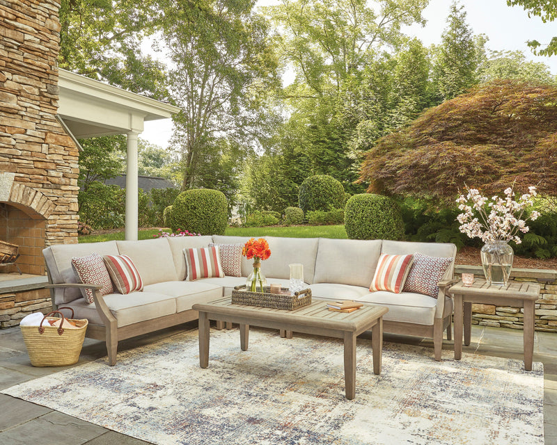Juno 4-Piece Outdoor Patio Set with 2 Loveseats, Corner Chair & Armless Chair - Natural/Beige