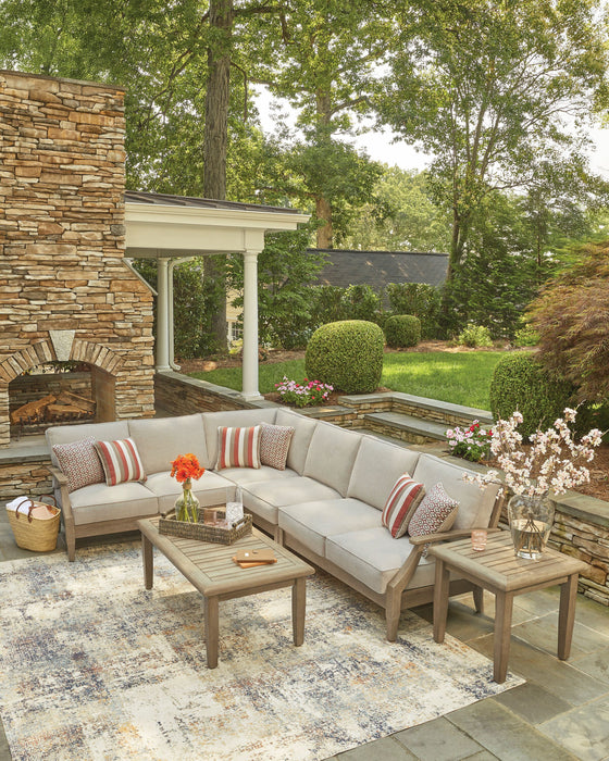 Juno 4-Piece Outdoor Patio Set with 2 Loveseats, Corner Chair & Armless Chair - Natural/Beige