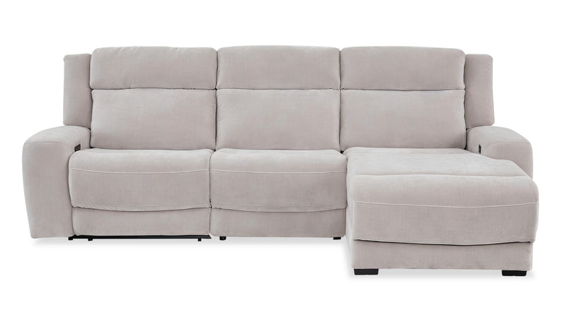 Shaquille O’Neal Home Legacy 3-Piece Right-Facing Power Reclining Sectional with Shaq-o-pedic Comfort - Grey 