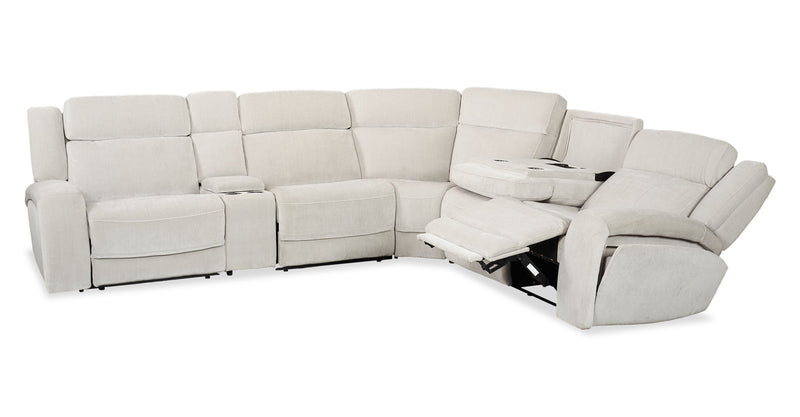 Legacy 6-Piece Power Reclining Sectional with Shaq-o-pedic Comfort and 3D Immersive Sound - Grey 