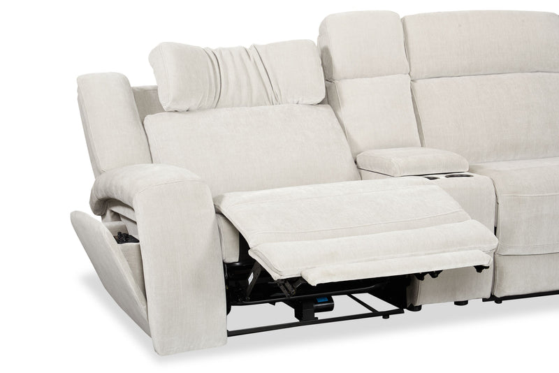 Legacy 6-Piece Power Reclining Sectional with Shaq-o-pedic Comfort and 3D Immersive Sound - Grey 