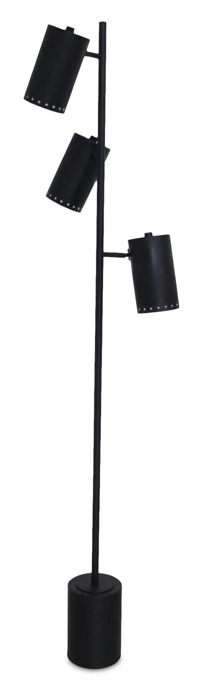 Sable 14" Modern Floor Lamp with Three Swivel Metal Shades – Black | Lampe à pied moderne Sable de 14 po avec 3 abat-jour pivotants en métal - noire | SABLEBFL