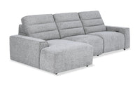 Shaquille O’Neal Home Prestige 3-Piece Left-Facing Sectional with Power Reclining – Grey 
