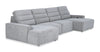 Shaquille O’Neal Home Prestige 4-Piece Sectional with Power Sliding and Storage Chaise – Grey