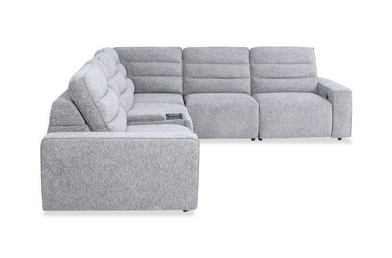 Shaquille O’Neal Home Prestige 6-Piece Sectional with Power Reclining – Grey