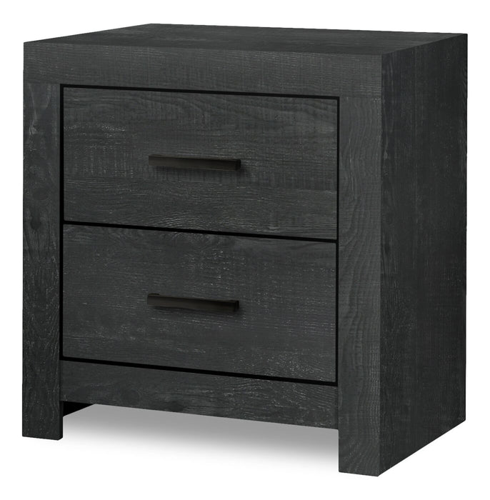Soren Bedside 2-Drawer Nightstand, 22\"W x 24\"H - Graphite Grey