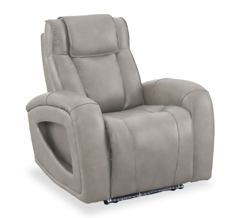 Shaquille O’Neal Home Titan 42\" Genuine Leather Power Reclining Chair with Shaq-o-pedic Comfort – Slate