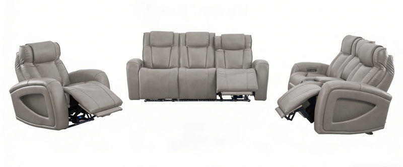 Shaquille O’Neal Home Titan 42\" Genuine Leather Power Reclining Chair with Shaq-o-pedic Comfort – Slate