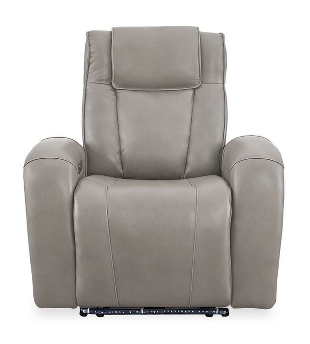 Shaquille O’Neal Home Titan 42\" Genuine Leather Power Reclining Chair with Shaq-o-pedic Comfort – Slate