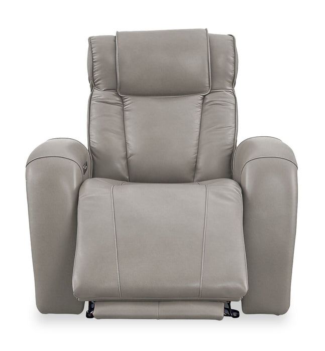Shaquille O’Neal Home Titan 42\" Genuine Leather Power Reclining Chair with Shaq-o-pedic Comfort – Slate