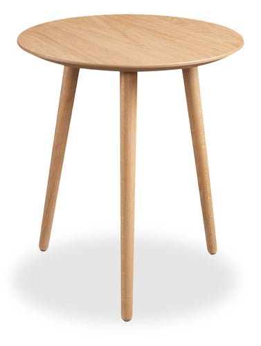 Viola 20" Modern Round End Table – Natural Oak 
