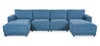 Voyage Modular 4-Piece U-Shaped Fabric Sectional with Removable Back Cushions – Blue | Sofa sectionnel modulaire en forme de U Voyage 4 pièces en tissu avec coussins de dossier amovibles - bleu