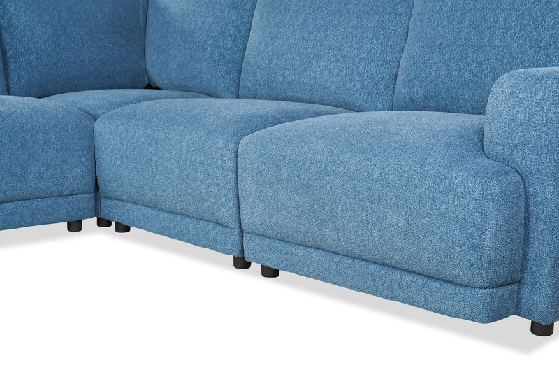 Voyage Modular 5-Piece Fabric Sectional with Removable Back Cushions – Blue