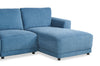 Voyage Modular 7-Piece Right-Facing Fabric Sectional with Console and Removable Back Cushions – Blue | Sofa sectionnel modulaire de droite Voyage 7 pièces en tissu avec console et coussins de dossier amovibles - bleu