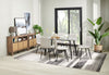 Arlo 7pc Dining Set with Table & 6 Grey Chairs, Sintered Stone & Metal, 55"W - Grey/Black | Ensemble de salle à manger Arlo 7 pièces en pierre frittée et métal avec table de 55 po (L) et 6 chaises grises - gris et noir