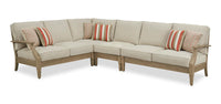 Juno 4-Piece Outdoor Patio Set with 2 Loveseats, Corner Chair & Armless Chair - Natural/Beige 