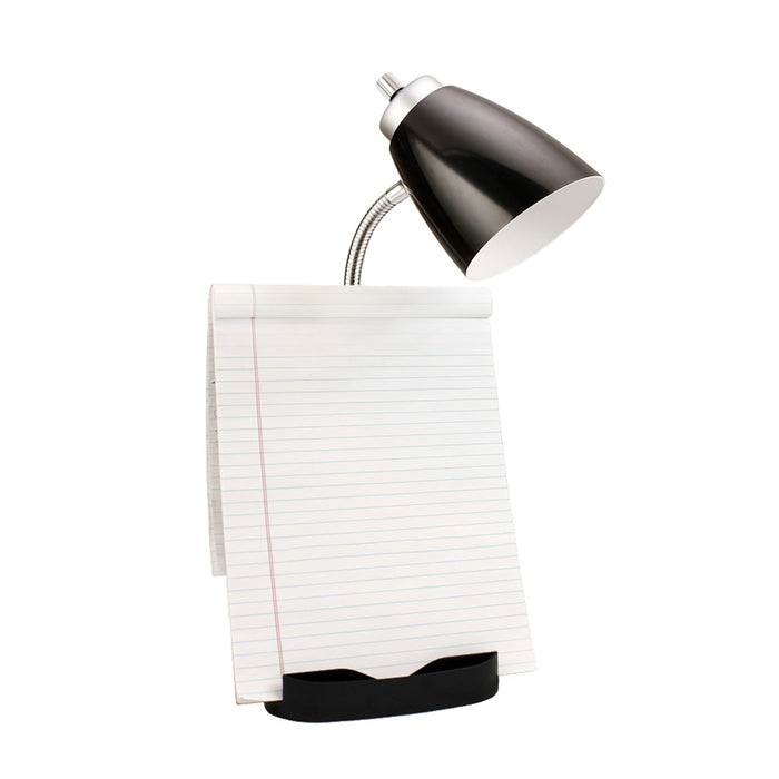 Limelights Gooseneck Desk Lamp with iPad Stand Book Holder - Black