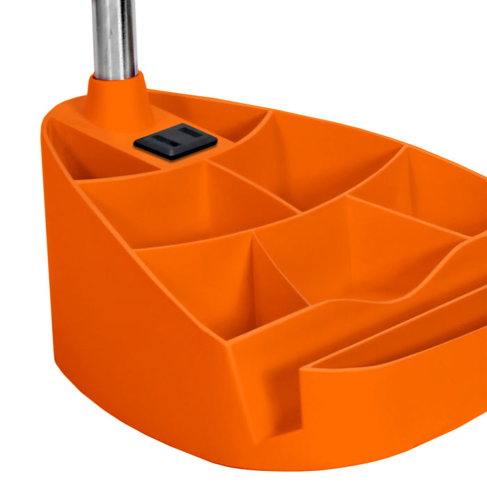 Limelights Gooseneck Desk Lamp with iPad Stand and Outlet - Orange