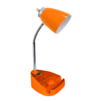 Limelights Gooseneck Desk Lamp with iPad Stand and Outlet - Orange